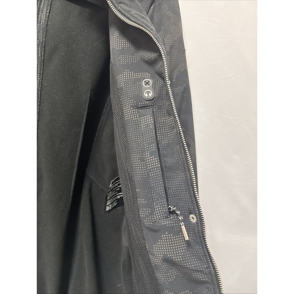 GUESS Women’s Hooded Coat Zip Front Black Pattern Size XL - Picture 6 of 13